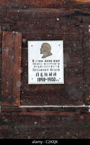 Lenin`s house in siberian urban-type settlement Shushenskoye - place where Soviet communist leader Vladimir Lenin was in exile Stock Photo